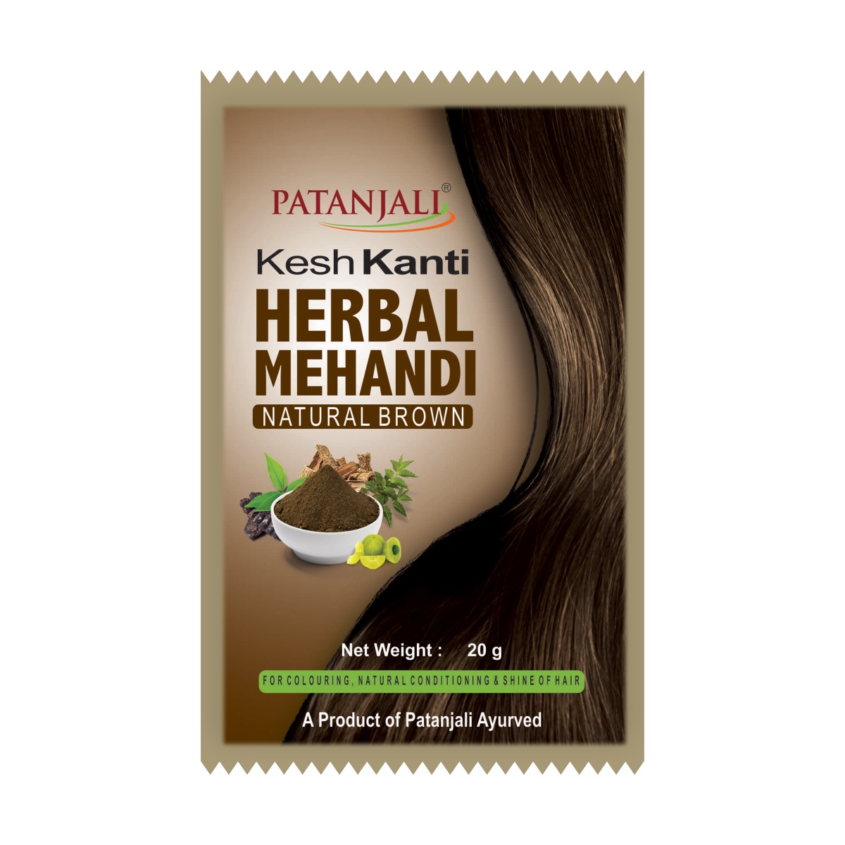 Patanjali Kesh Kanti natural brown mehandi six-sachet powder pack