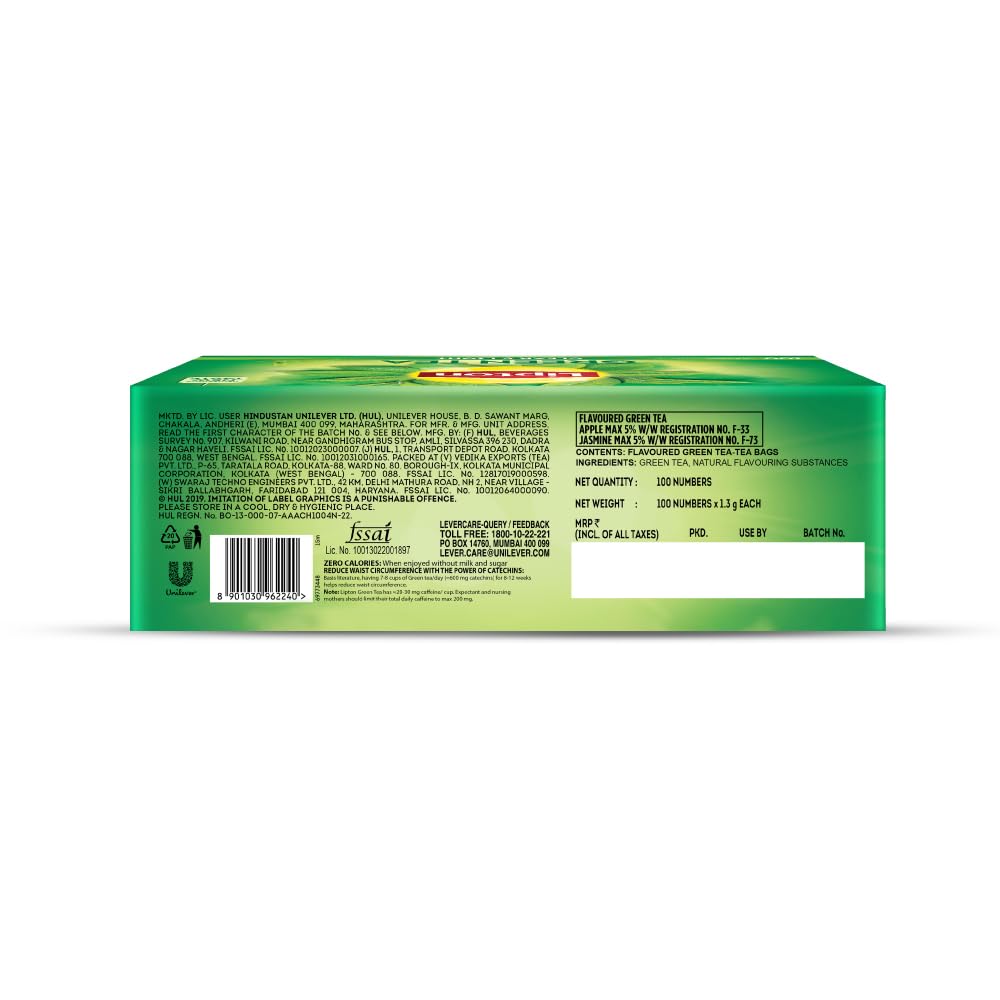 Lipton Clear & Light Green Tea Bags 100 Pcs, 130 Grams – view 2