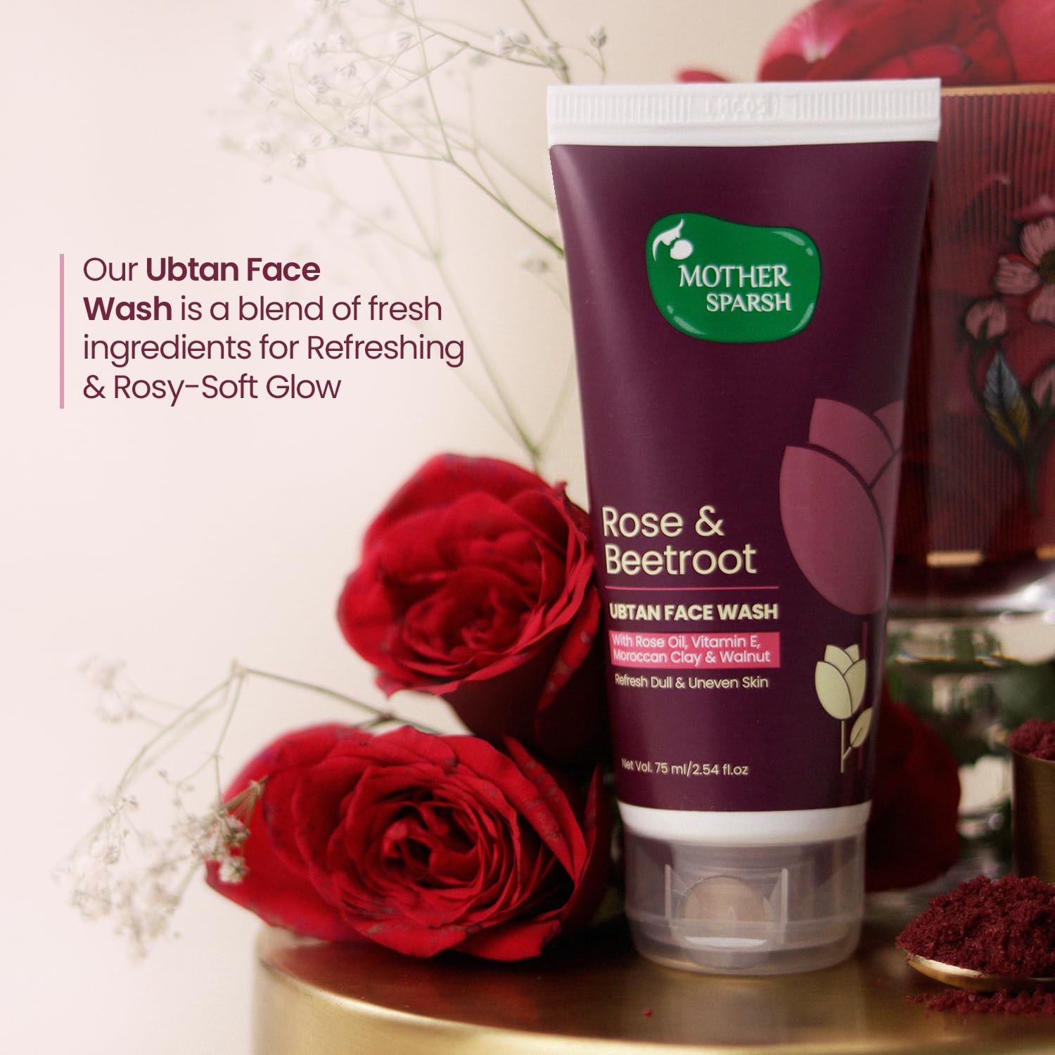 Mother Sparsh Rose & Beetroot Ubtan Face Wash for Dull, Dry & Uneven Skin – view 5