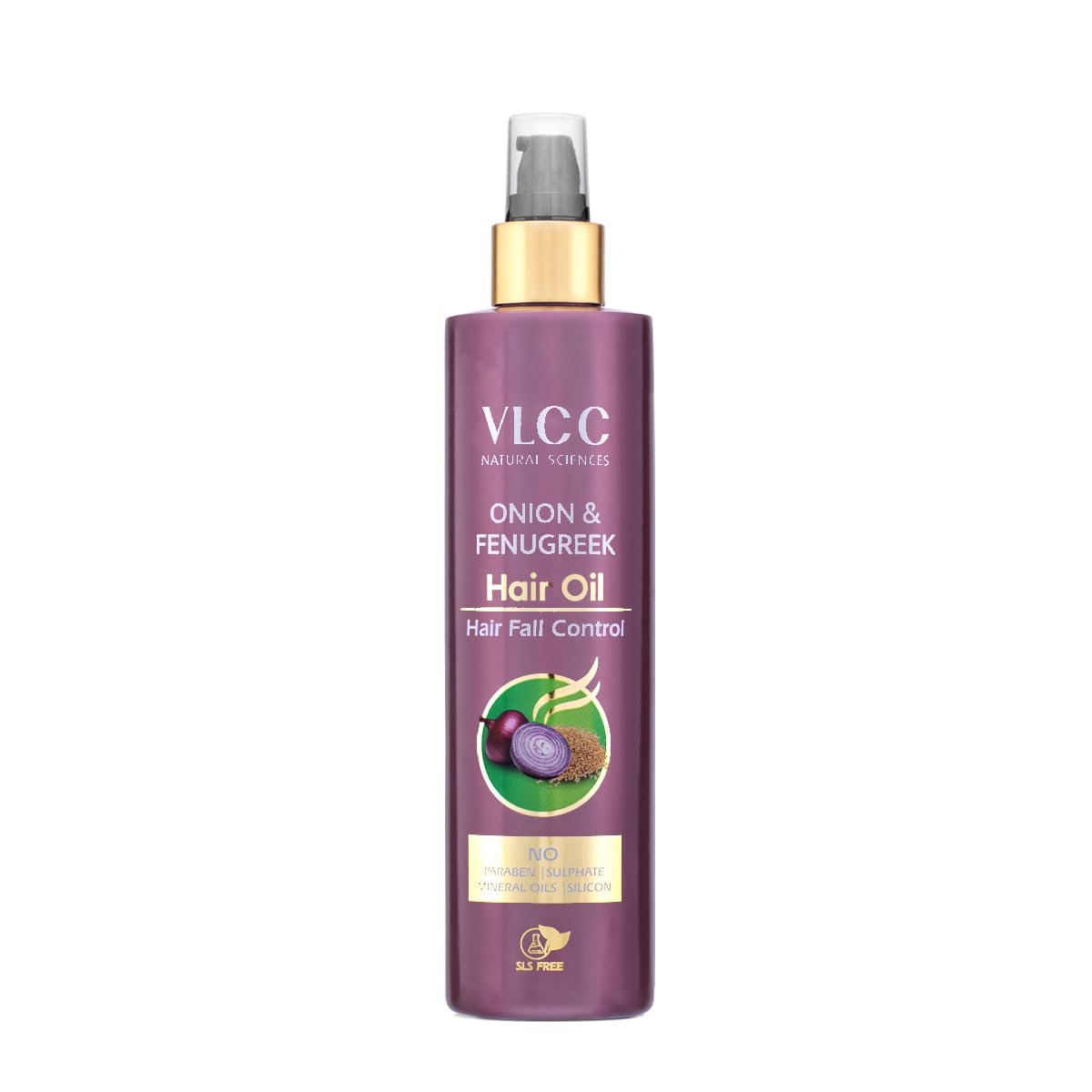 VLCC paraben-free onion and fenugreek hair oil 200 ml bottle