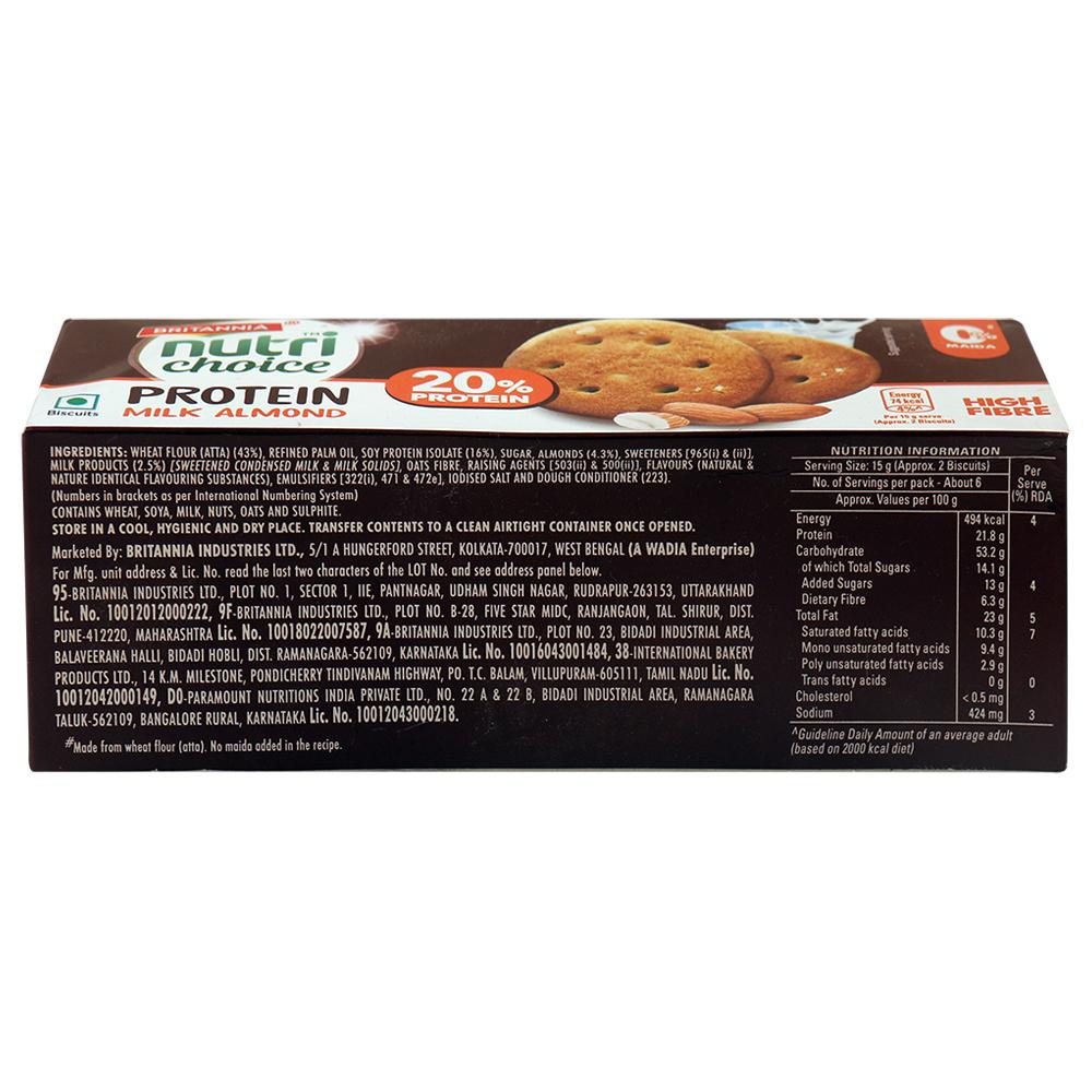 Britannia Nutri Choice Protein Milk Almond Biscuits 90 G – view 3