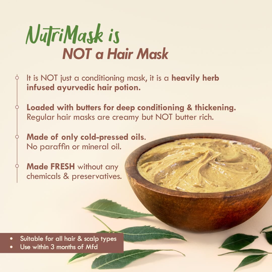Nat Habit Men's 8 Herbs Hair Revital NutriMask - Hair Mask For Grey Hairs, Conditioning, Smoothening, Strengthen & Shine, Suitable For All Hair & Scalp Types (Pack of 3 x 40gm) – view 7