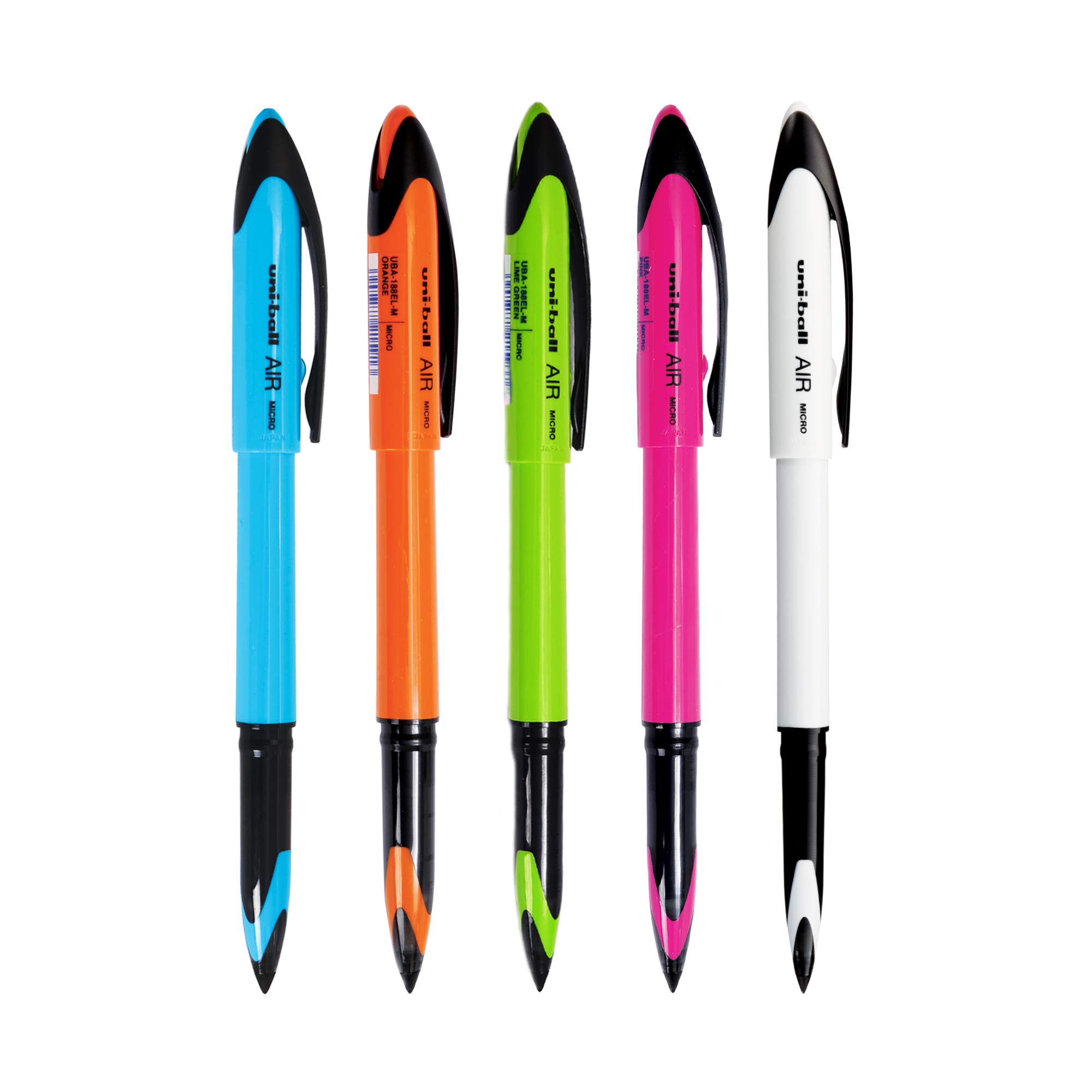 Pack of five uni-ball Air 0.5mm blue ink roller pens