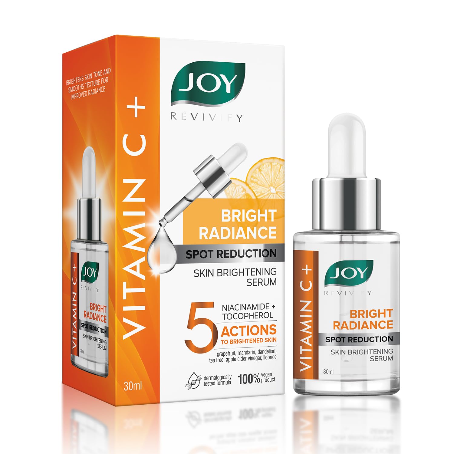 Joy Vitamin C face serum 30ml drop bottle with packaging