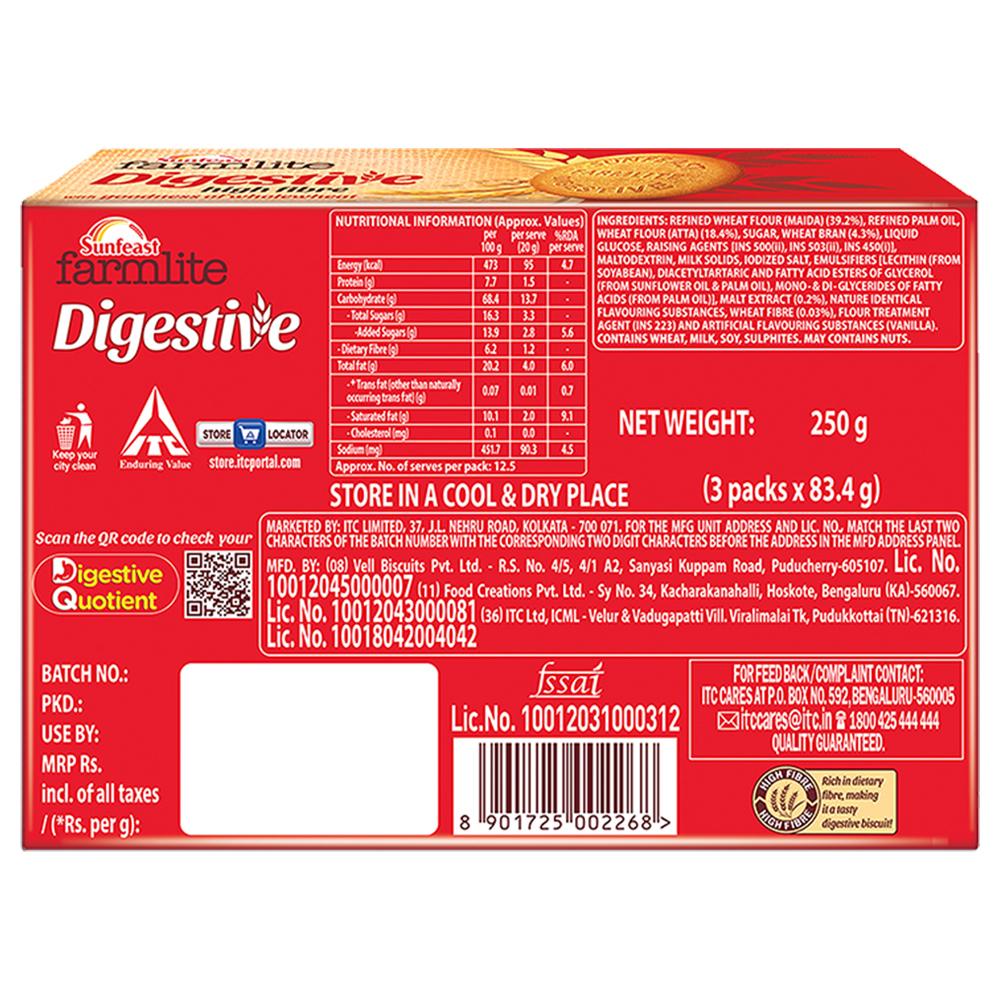 Sunfeast Farmlite Digestive High Fibre Biscuits 250 G – view 2