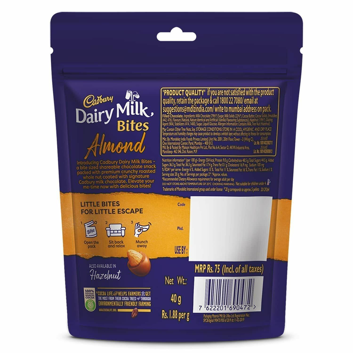 Cadbury Dairy Milk Bites- Almond 40G – view 2