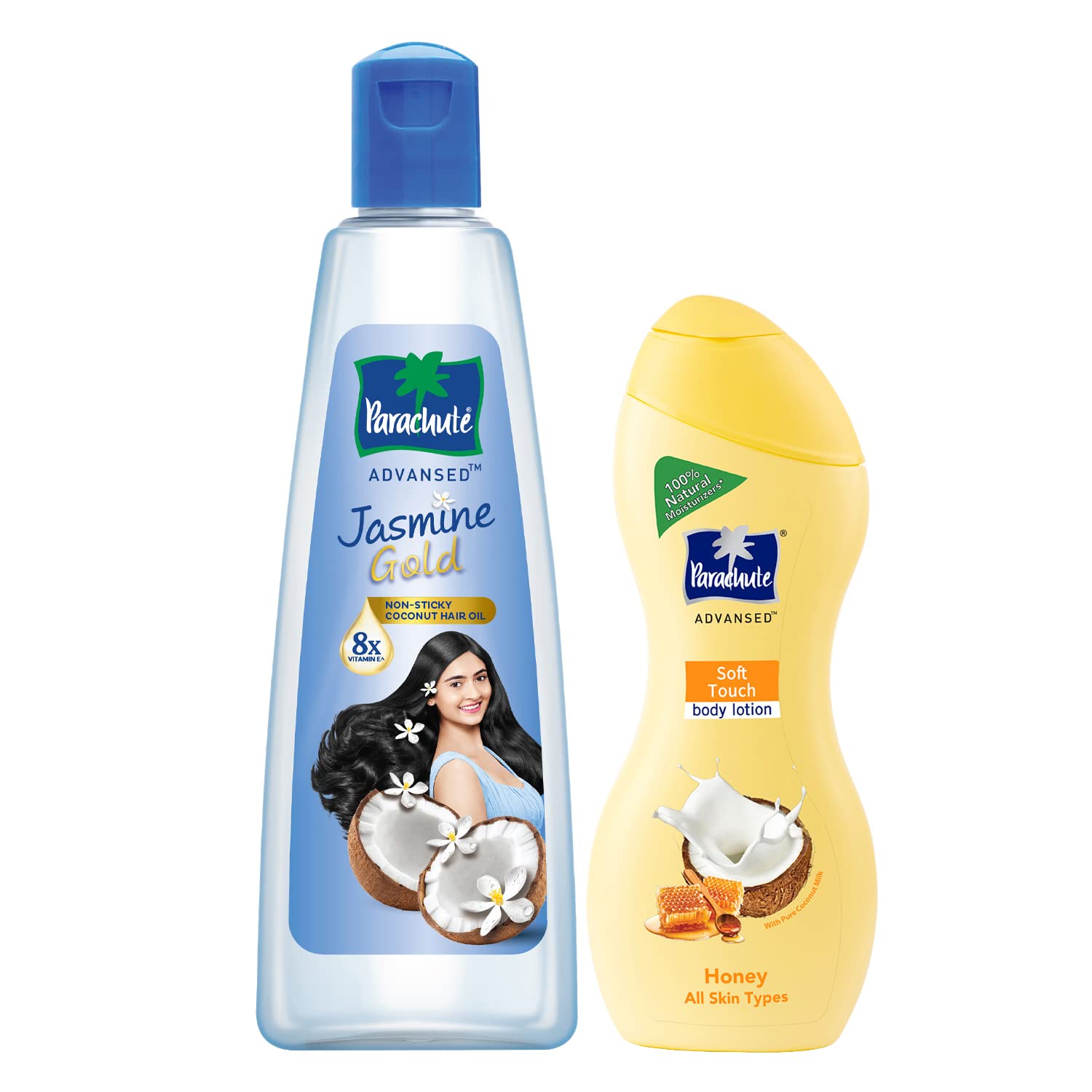 Parachute Jasmine Gold hair oil with Soft Touch body lotion