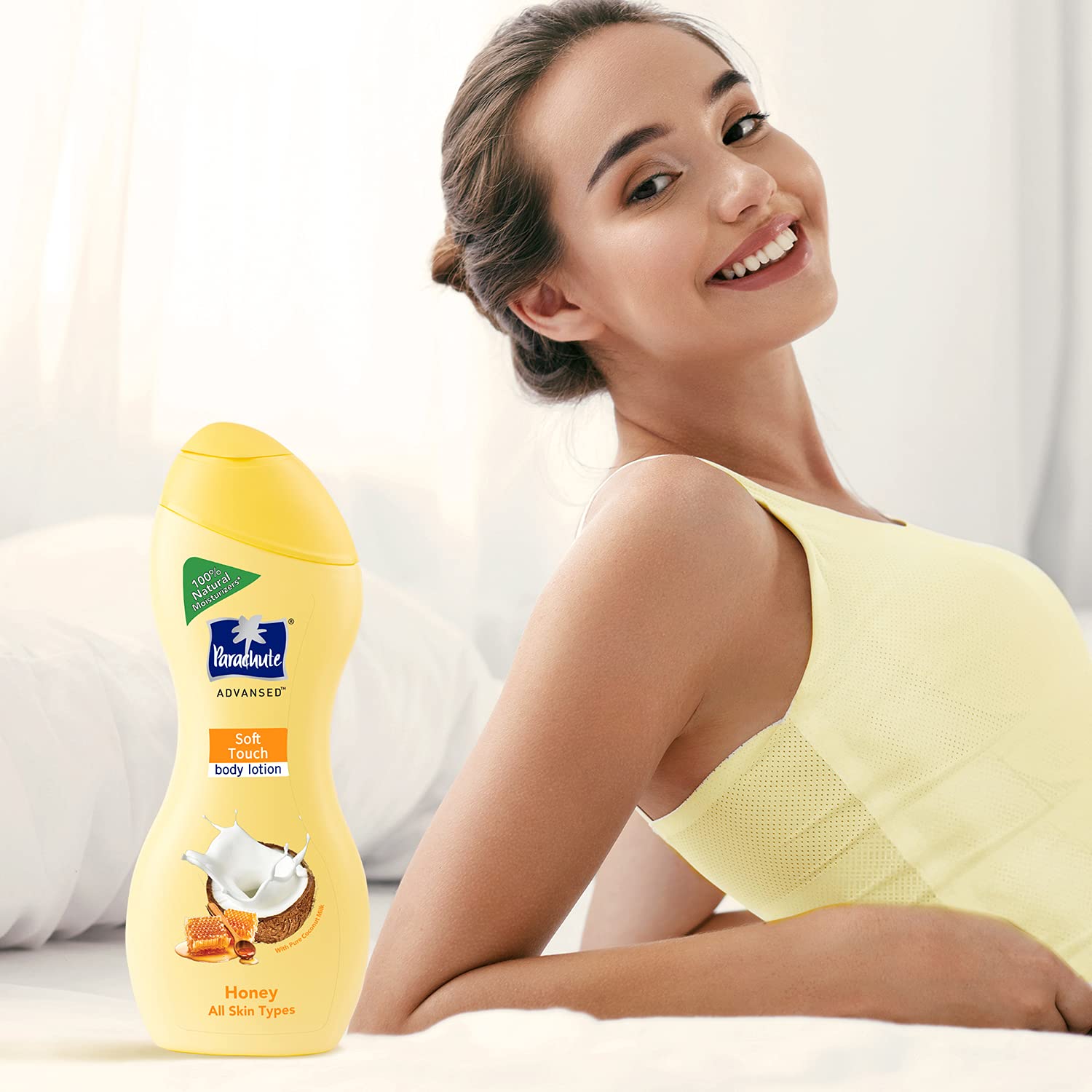 Parachute Advansed Jasmine Gold Non-Sticky Coconut Hair Oil With 8x Vitamin-E For Super Shiny Hair, 500ml & Soft Touch Body Lotion With Honey, 100% Natural, Dry Skin Moisturizer, 250 ml – view 6