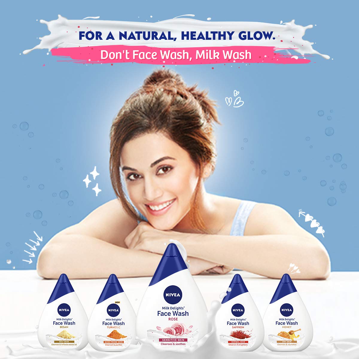 NIVEA Milk Delights Face Wash Caring Rosewater For Sensitive Skin 50ml, 50 ml – view 6