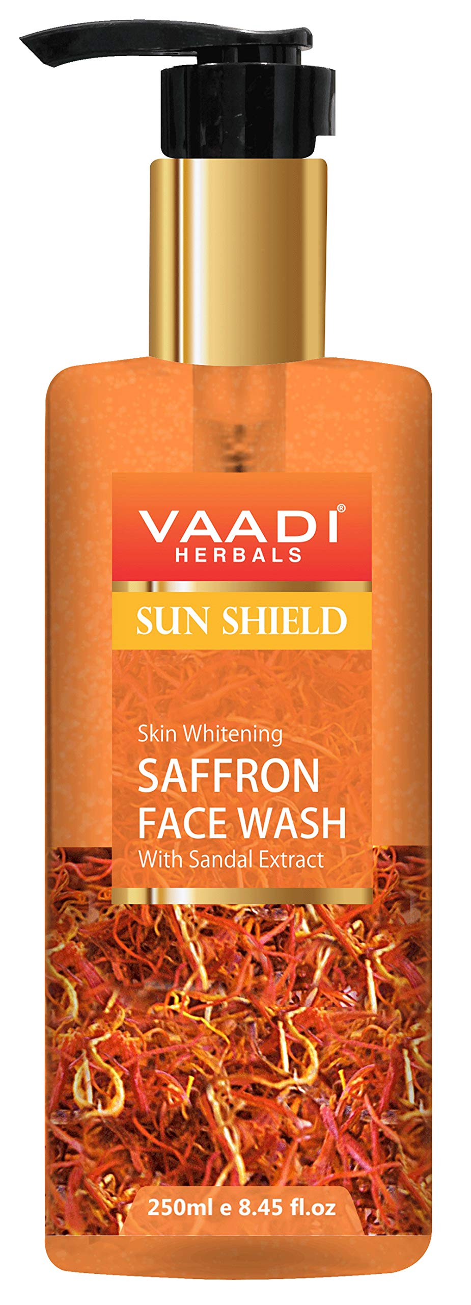 250 ml Vaadi Herbals sandalwood scented saffron face wash bottle