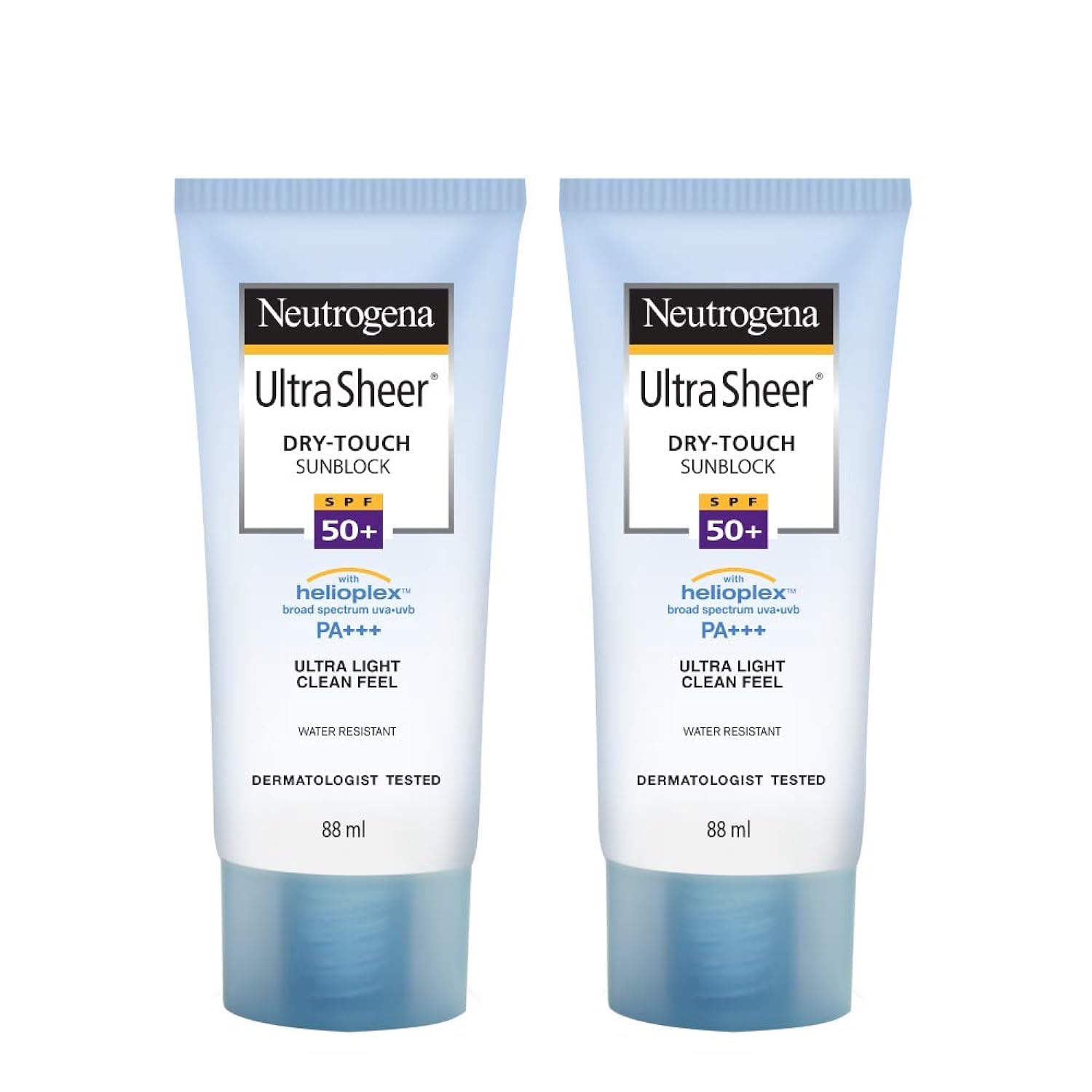 Two Neutrogena Sunblock SPF 50 sunscreen packs, 88 ml each