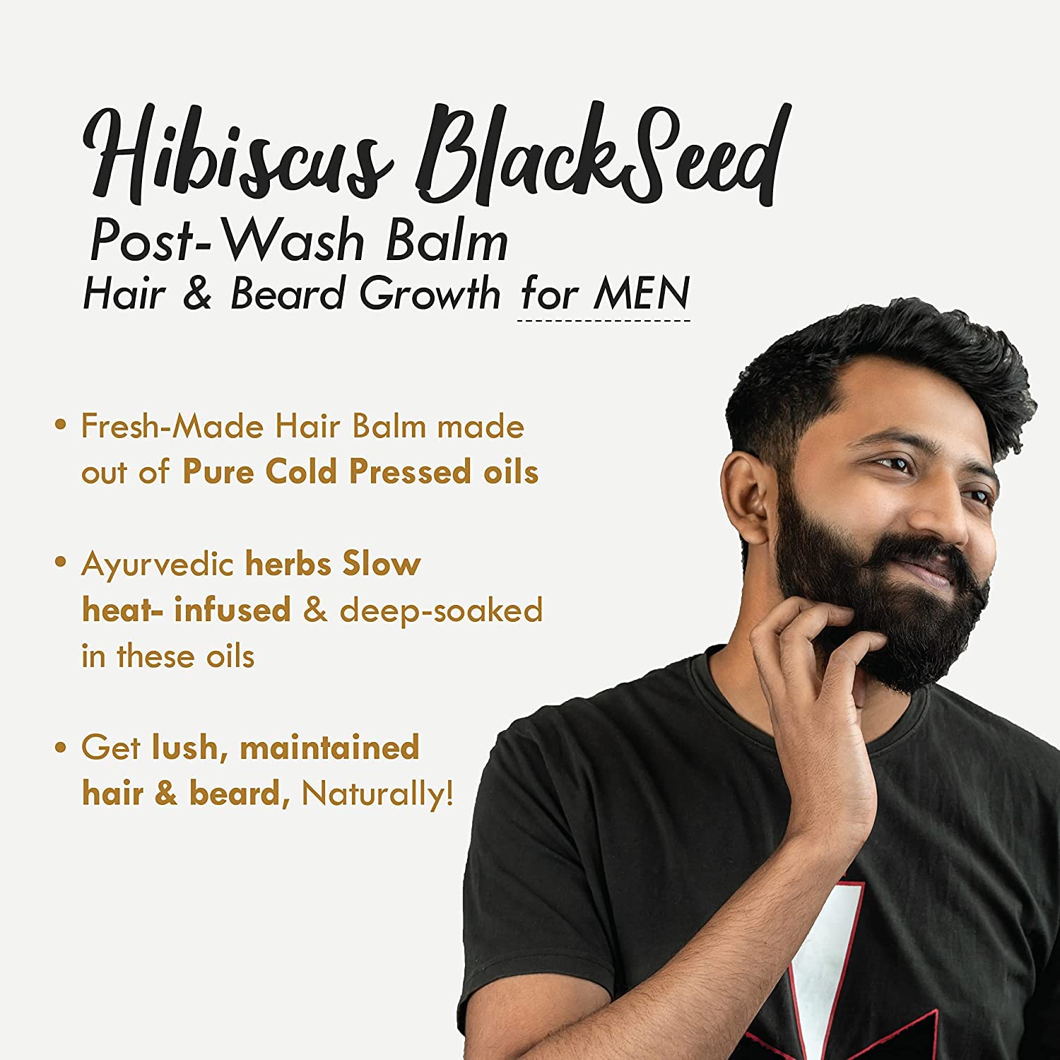 Nat Habit Hibiscus Black Seed Hair & Beard Balm For Hair Growth, Beard Growth, Hair Smoothening & Straightening - Infused With Hibiscus Leaves (Pack Of 1, 25Ml), 35 Grams – view 3