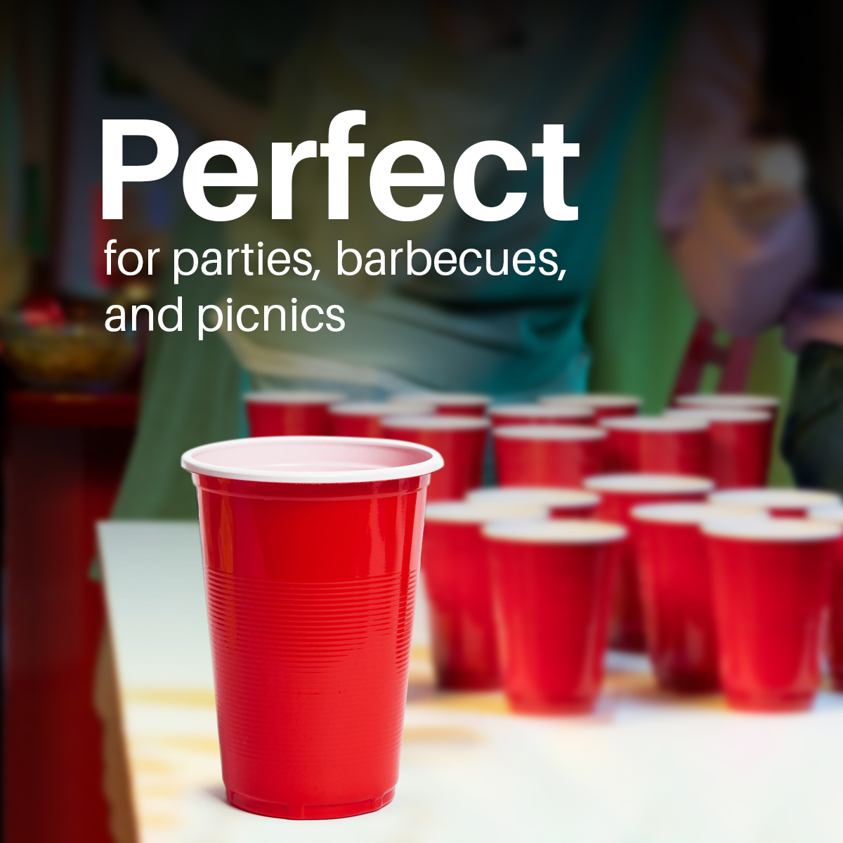 NeuOrigin Party Cups/Plastic Cups for Party/Reusable Party Cups/ 100 Cups Pack/Red Beer Cup – view 2