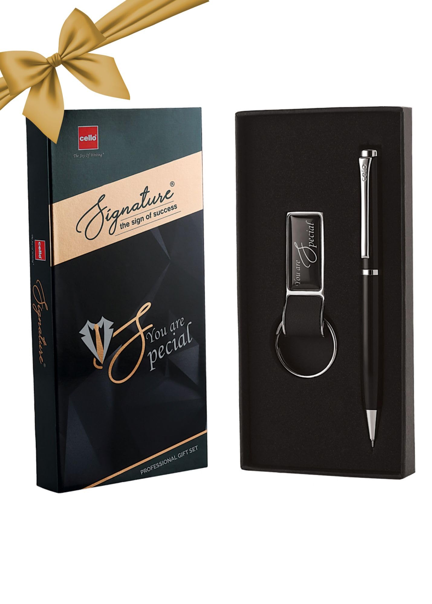 Blue Cello gift set with metal pen and keychain