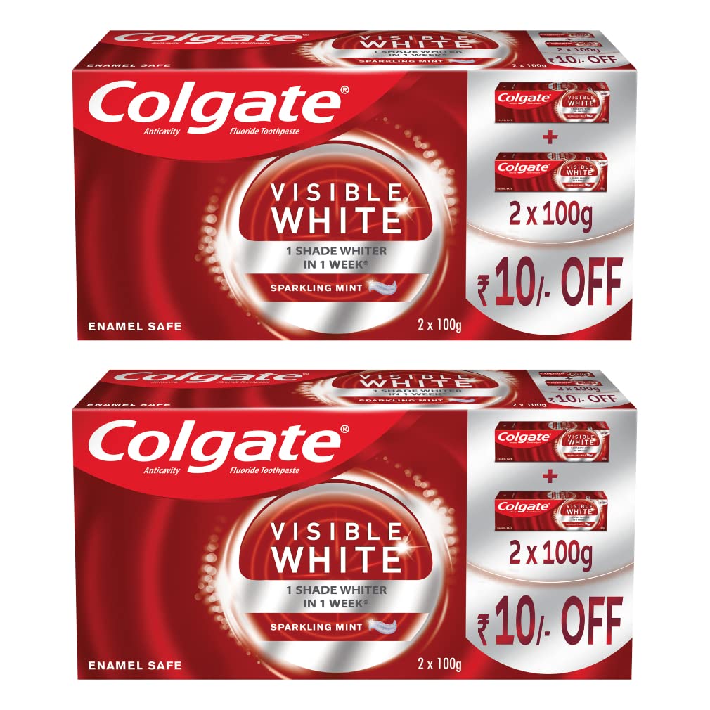 Mint-flavor Colgate Visible White toothpaste 400g pack of two