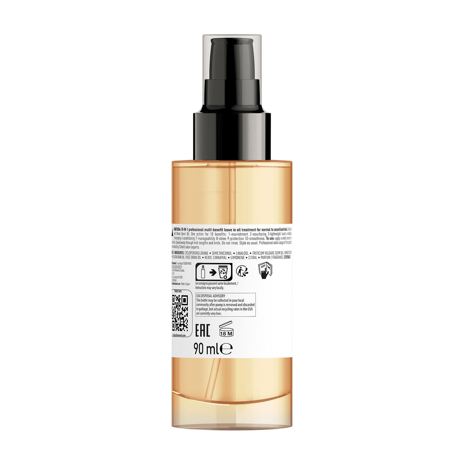 L'OREAL PROFESSIONNEL PARIS Absolut Repair Hair Oil For Dry & Damaged Hair, 90ml 10-In-1 Multi-Benefit Leave-In Hair Oil With Wheat Germ Oil – view 9
