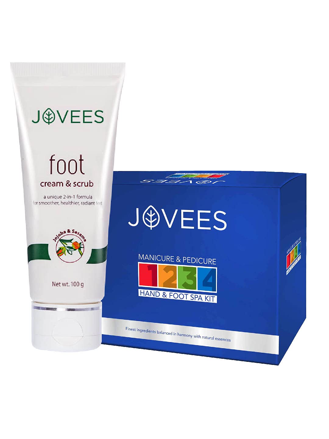 Jovees Herbal Foot Cream & Scrub 100 g, Manicure & Pedicure Hand & Foot Spa Kit Combo For Foot Care...