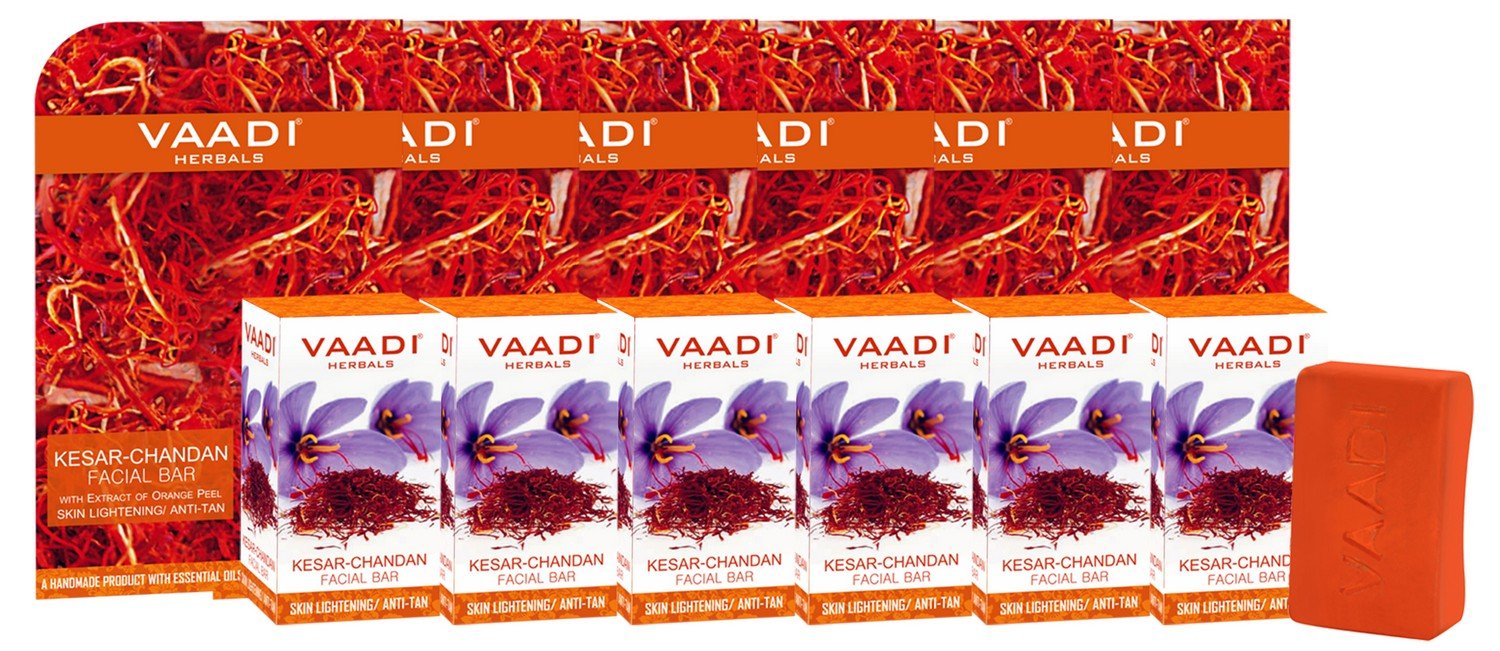 Pack of Vaadi Herbals facial bars with orange peel extract