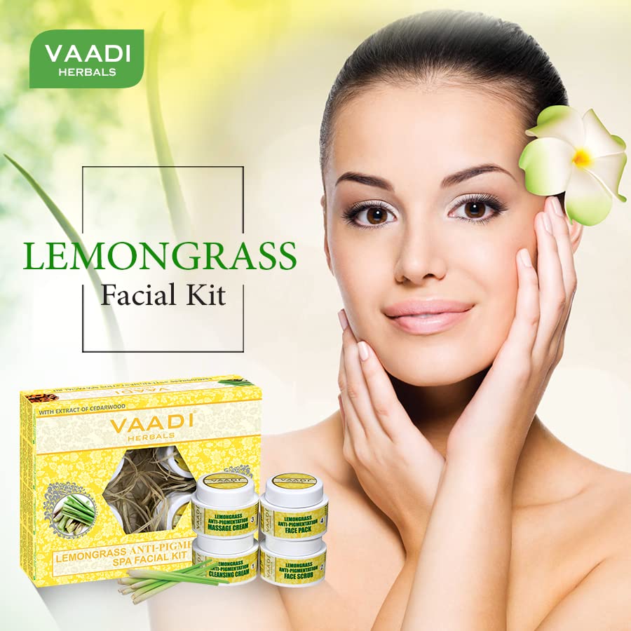 Vaadi Herbals Lemongrass Anti Pigmentation Spa Facial Kit with Cedarwood Extract, 70g – view 4