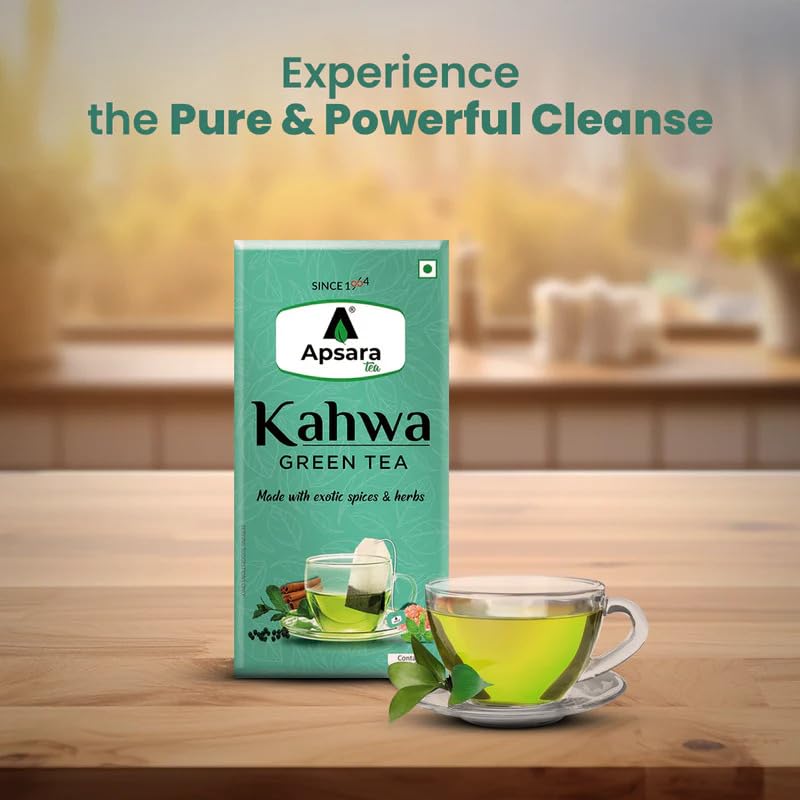 APSARA Detoxifying Kahwa Green Tea - 36 Tea Bags, Spiced Kashmiri Desi Kahwa Green Tea, Immunity Booster, Blended with Rock Salt, Tulsi, Cardamom, Cinnamon, Black Pepper, Ashwagandha Tea – view 8