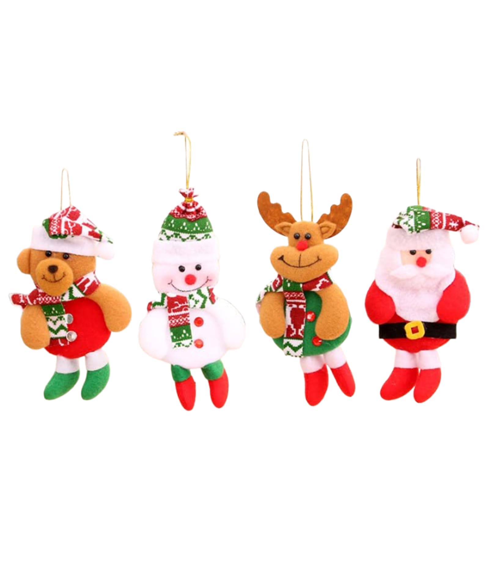 HOM 4 Pcs Christmas Tree Decoration Items - Christmas Decor with Santa Claus Ornaments for Xmas Tree, Door, Window (Red, 4PCS) – view 7