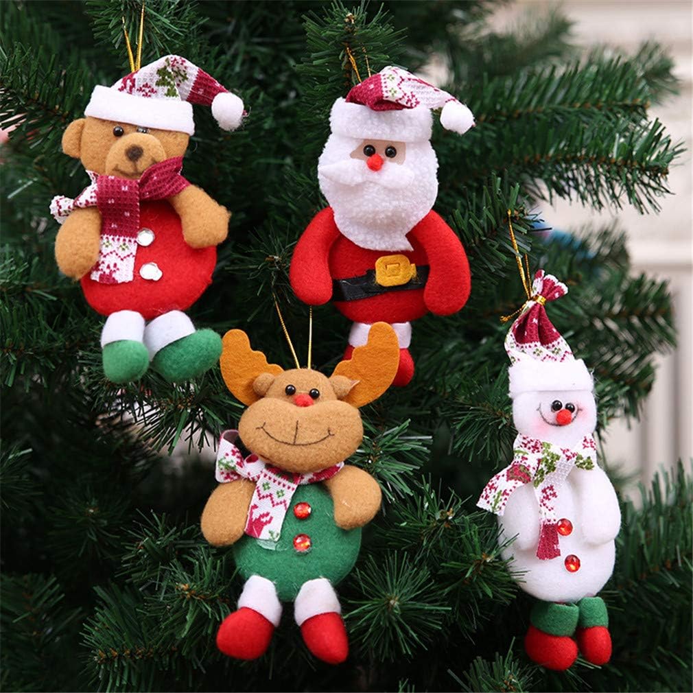 HOM 4 Pcs Christmas Tree Decoration Items - Christmas Decor with Santa Claus Ornaments for Xmas Tree, Door, Window (Red, 4PCS) – view 8