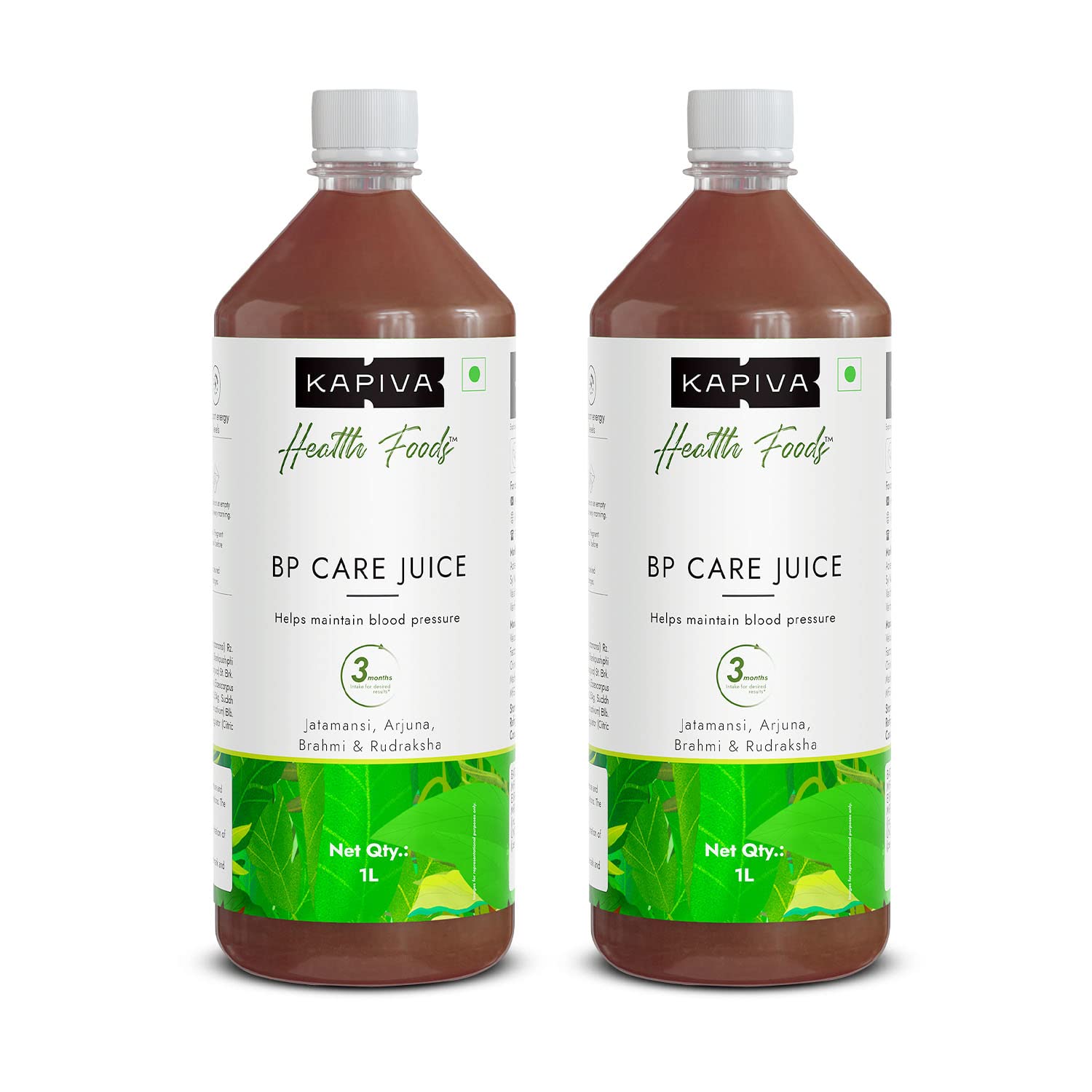 Two Kapiva BP Care Juice bottles for Ayurvedic support