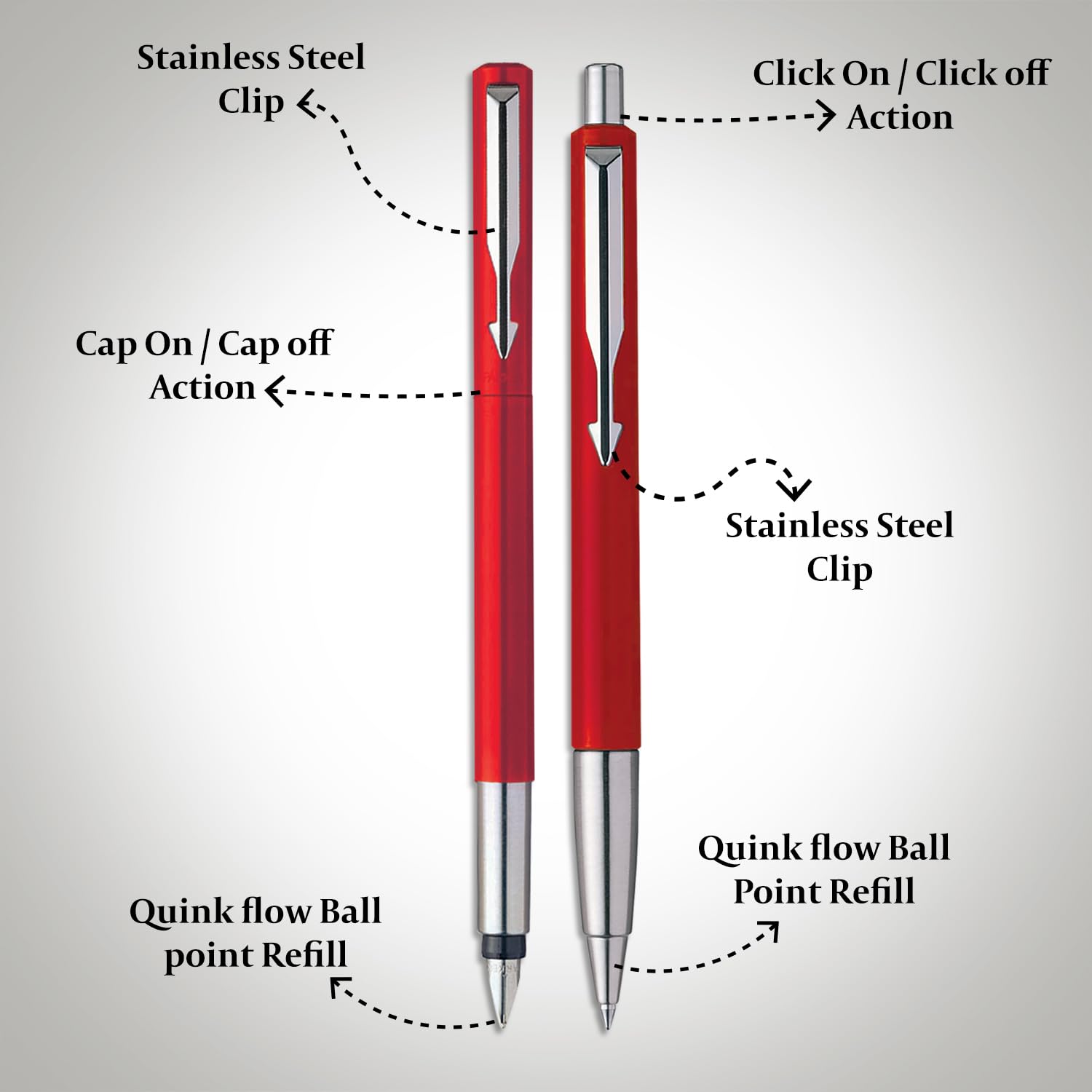 Parker Vector Standard CT(FP+BP) Pen (Red) (9000017303) – view 7