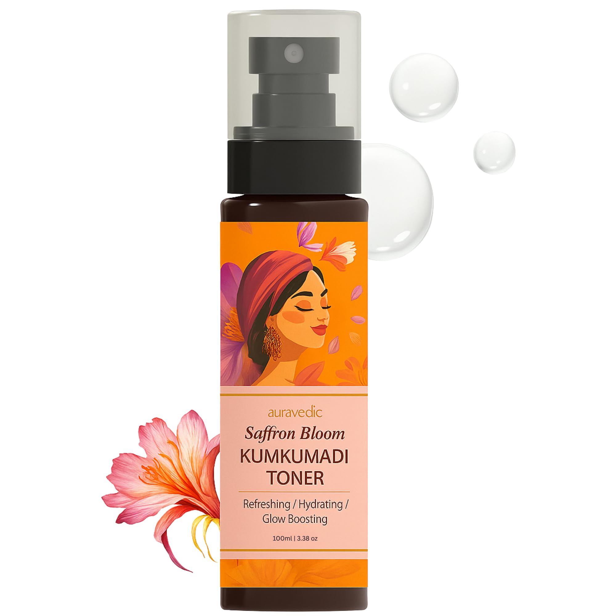Auravedic Kumkumadi Tailam toner 100ml skincare bottle front view