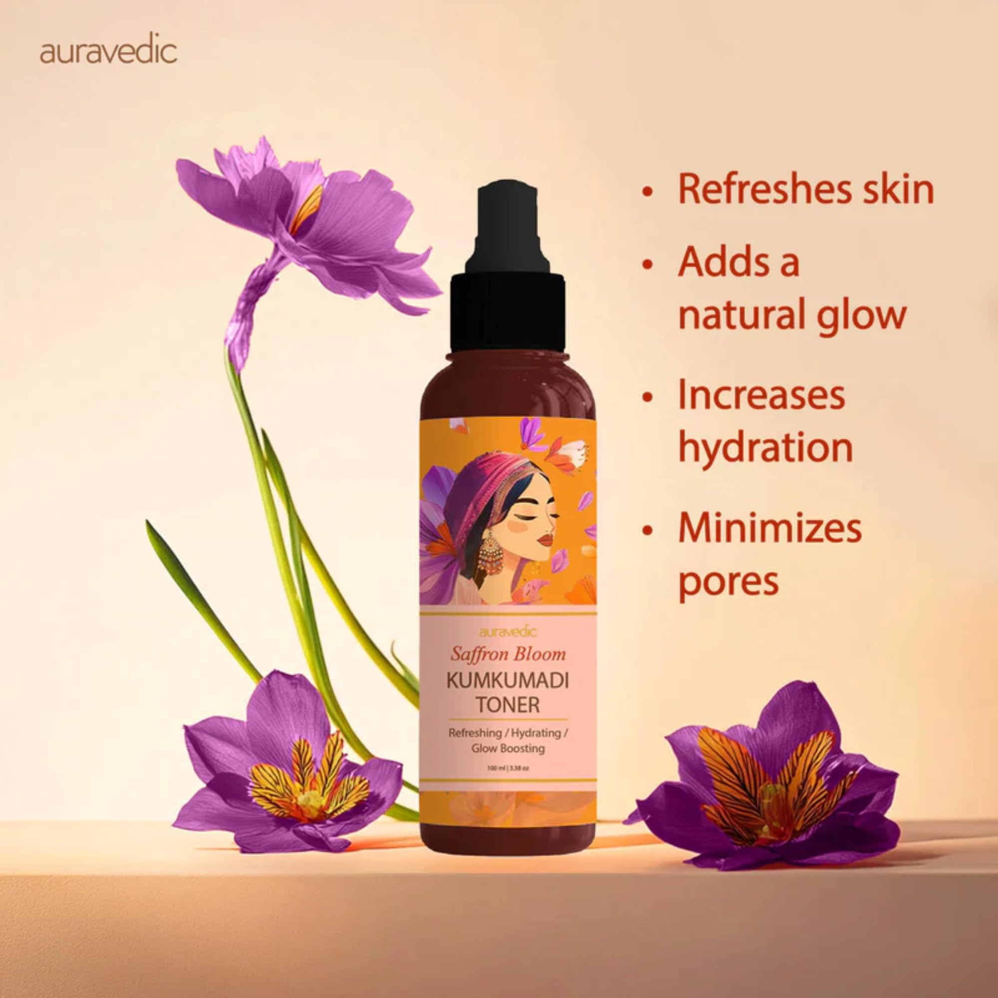Auravedic Kumkumadi Tailam Face Toner For Women Men Anti Aging Serum Moisturizer 100ml Kumkumadi Oil For Face Niacinamide Toner For Oily Skin Acne Prone Skin Combination And Normal Type – view 5
