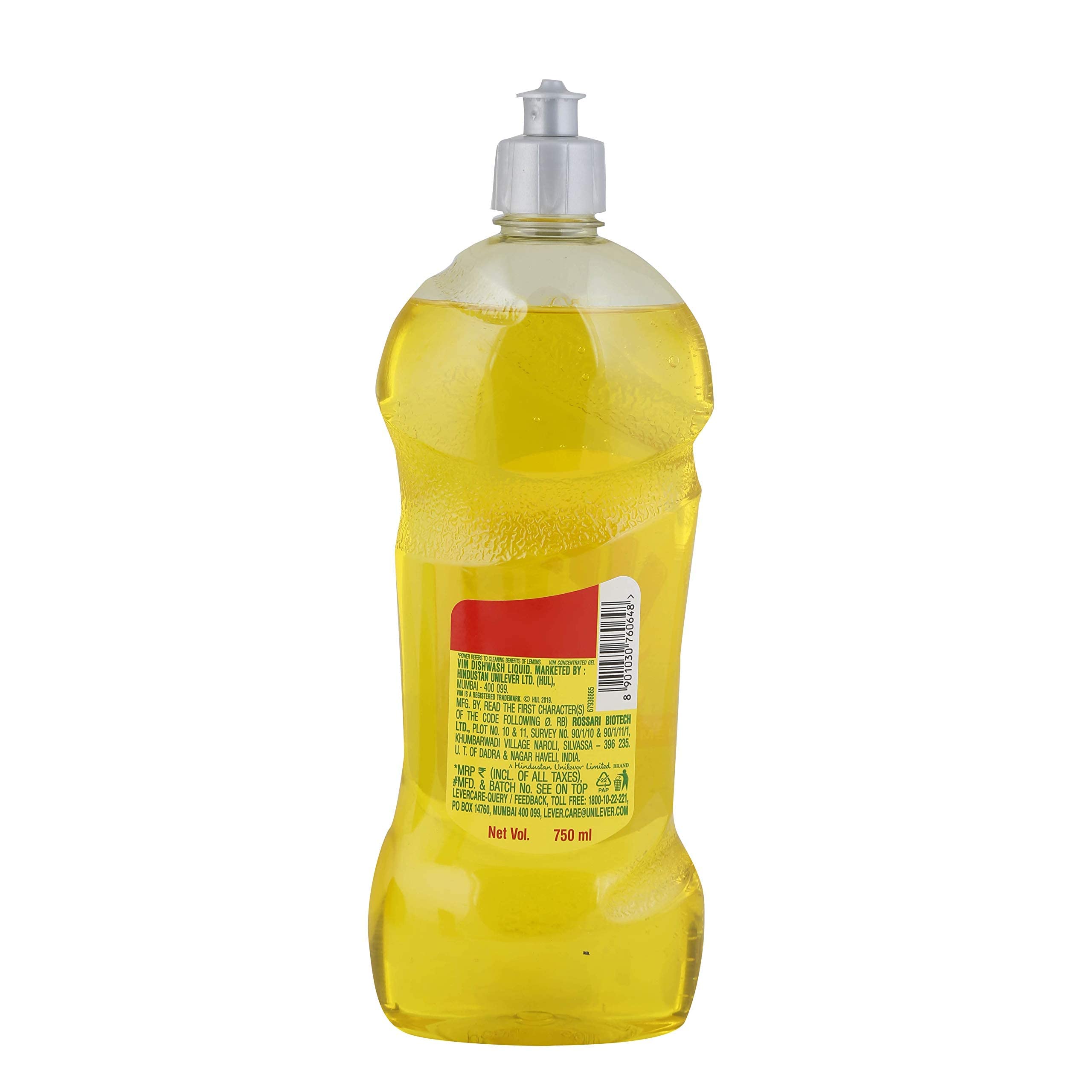 Vim Drop Dishwash Liquid - Yellow, 750ml – view 2
