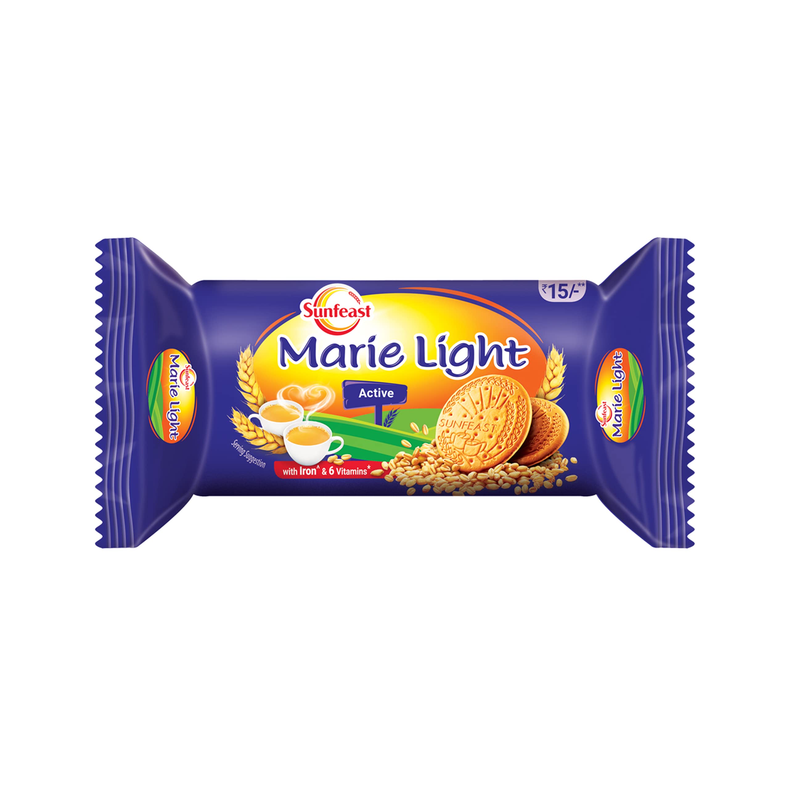 Sunfeast Marie Light Active golden wheat tea biscuits pack