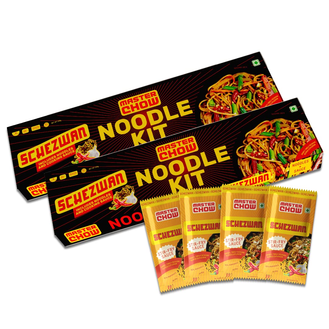 Pack of MasterChow Schezwan noodles with chilli garlic sauce
