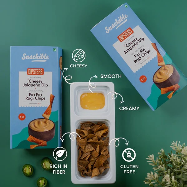 Snackible Dipsters chip and dip snack pack with jalapeno dip