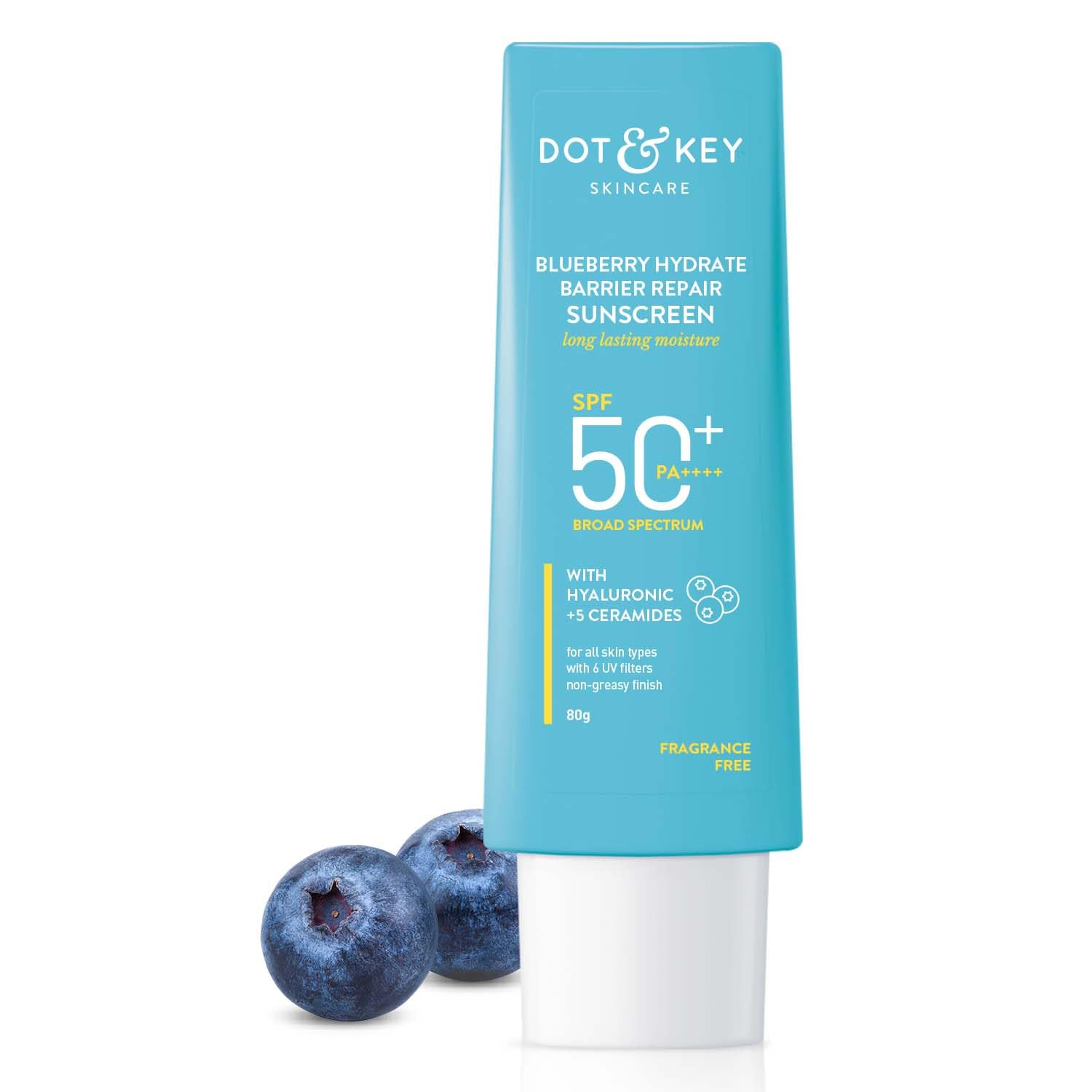 Dot & Key SPF 50 blueberry sunscreen cream tube