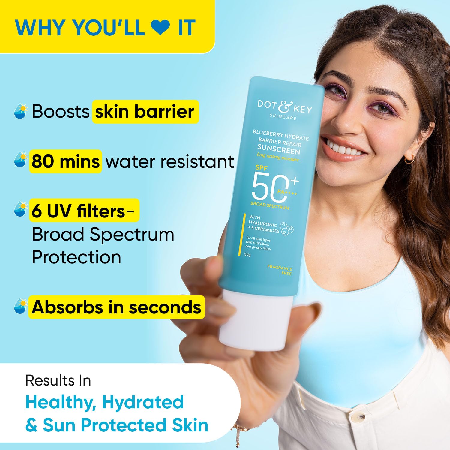 Dot & Key Blueberry Hydrate Barrier Repair Sunscreen SPF 50+, PA++++ – view 4