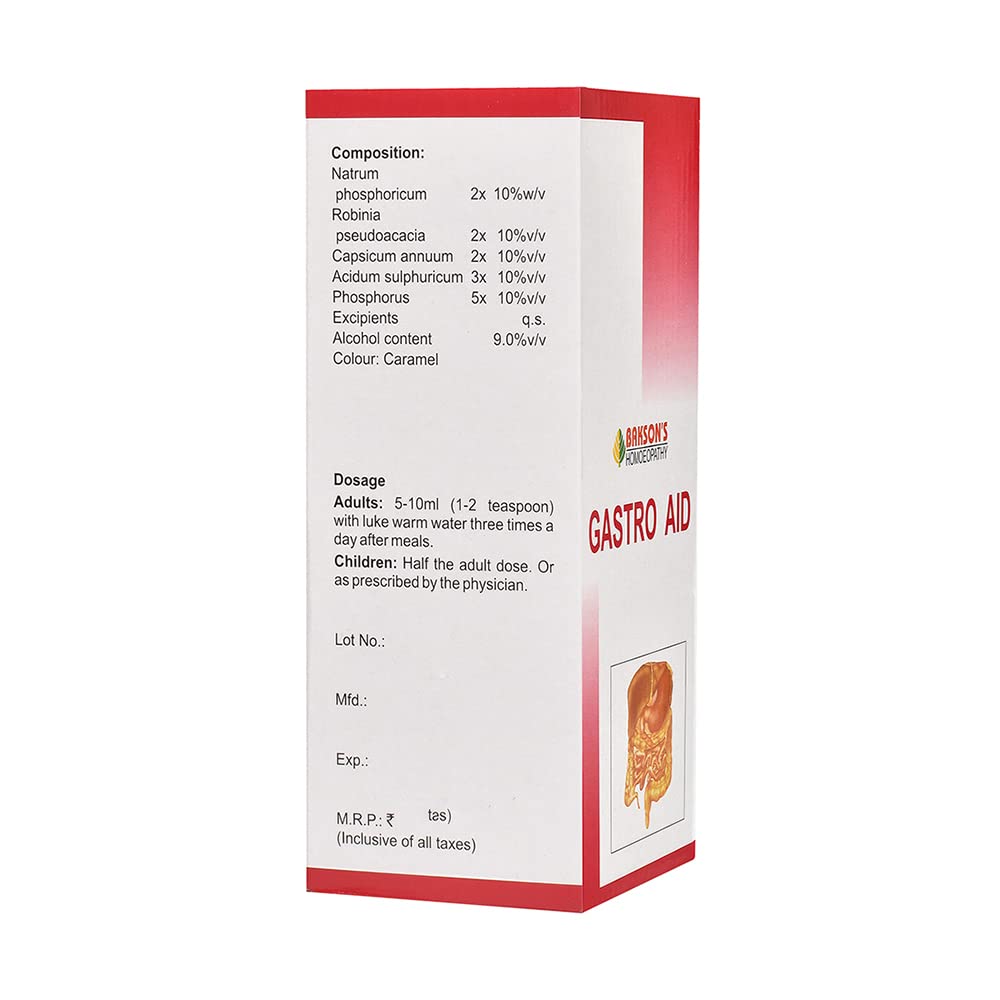 Dr. Bakshi's BAKSON'S HOMOEOPATHY Gastro Aid Syrup (450ml) – view 2