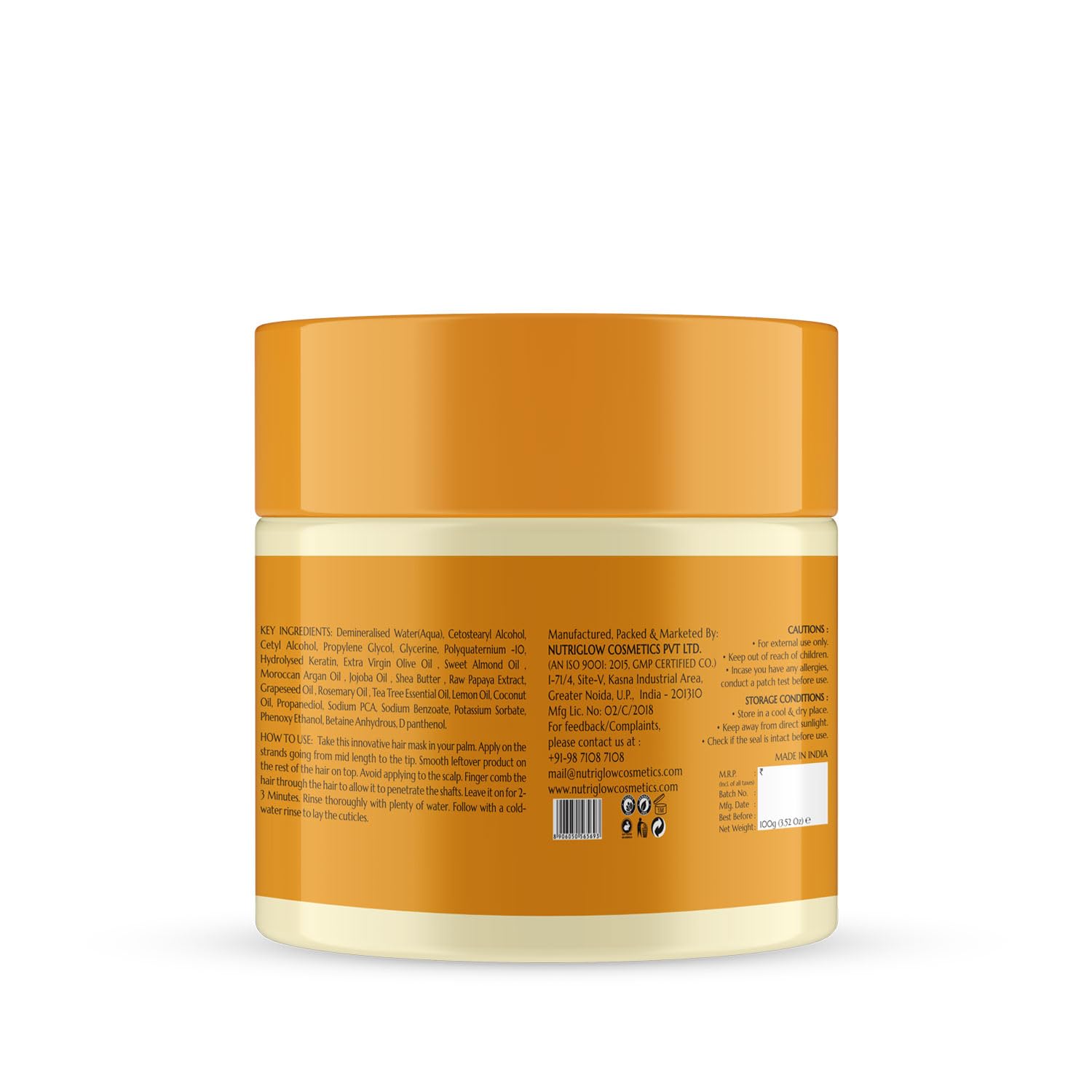 NutriGlow NATURAL'S Advanced Pro Formula Papaya Spa with Argan Oil for Shiny & Bouncy Hair (100 g) – view 2