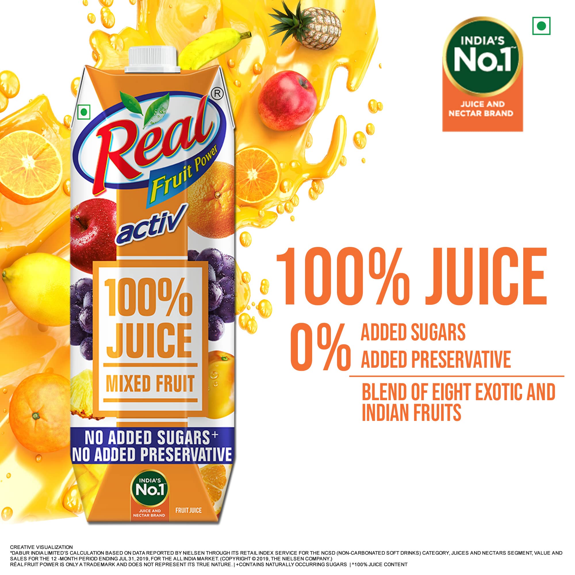 DABUR Real Activ 100% Mixed Fruit Juice - 1L – view 3
