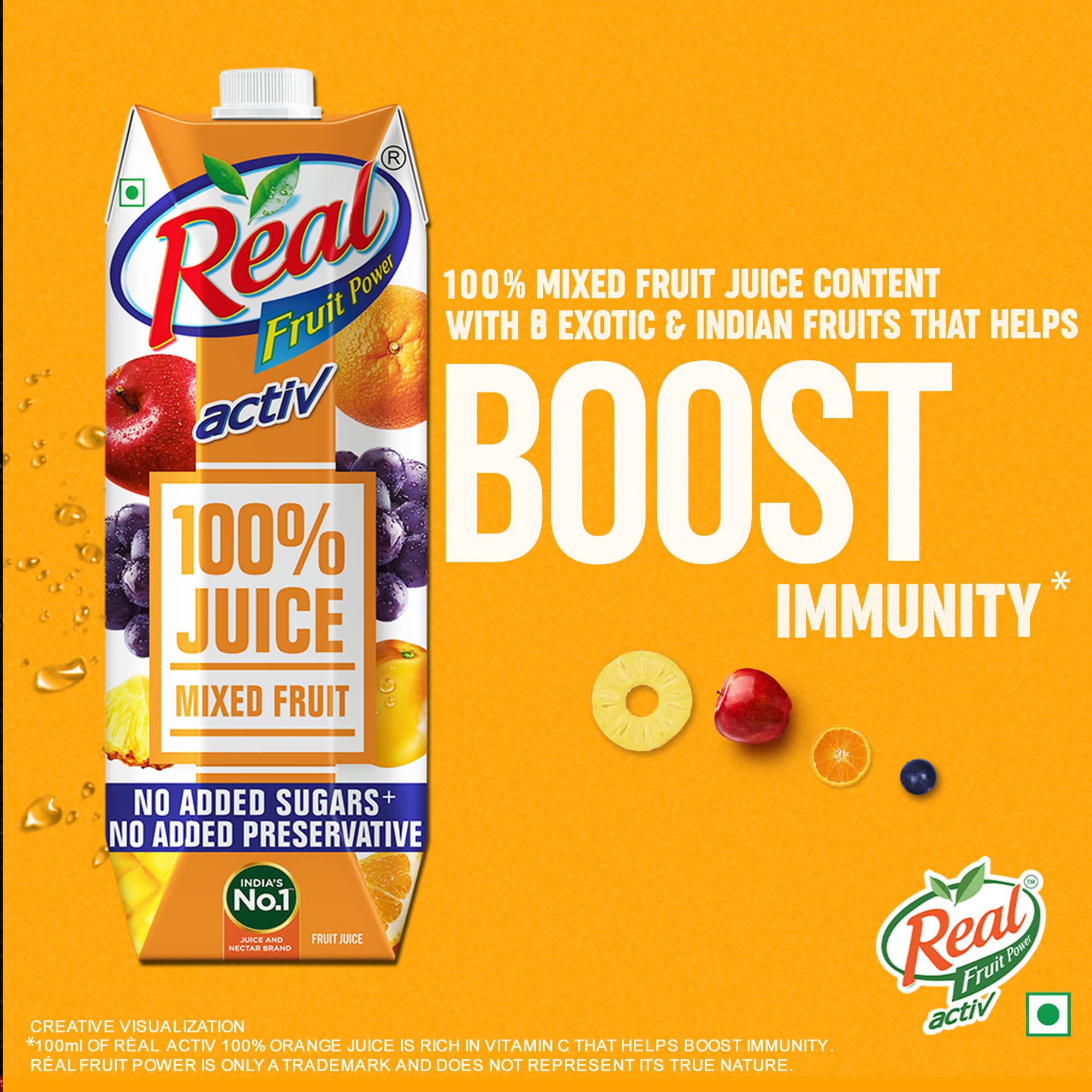DABUR Real Activ 100% Mixed Fruit Juice - 1L – view 4