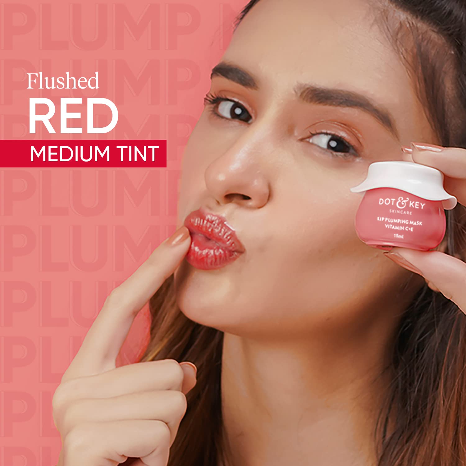 Dot & Key Lip Plumping Mask With Vitamin C + E For Naturally Glowing Lips, Fades Lip Pigmentation, Smoothes Flaky & Dry Lips, Lip Mask For Soft, Smooth & Plump Lips (Blood Orange & Nectarine) 15ml – view 7