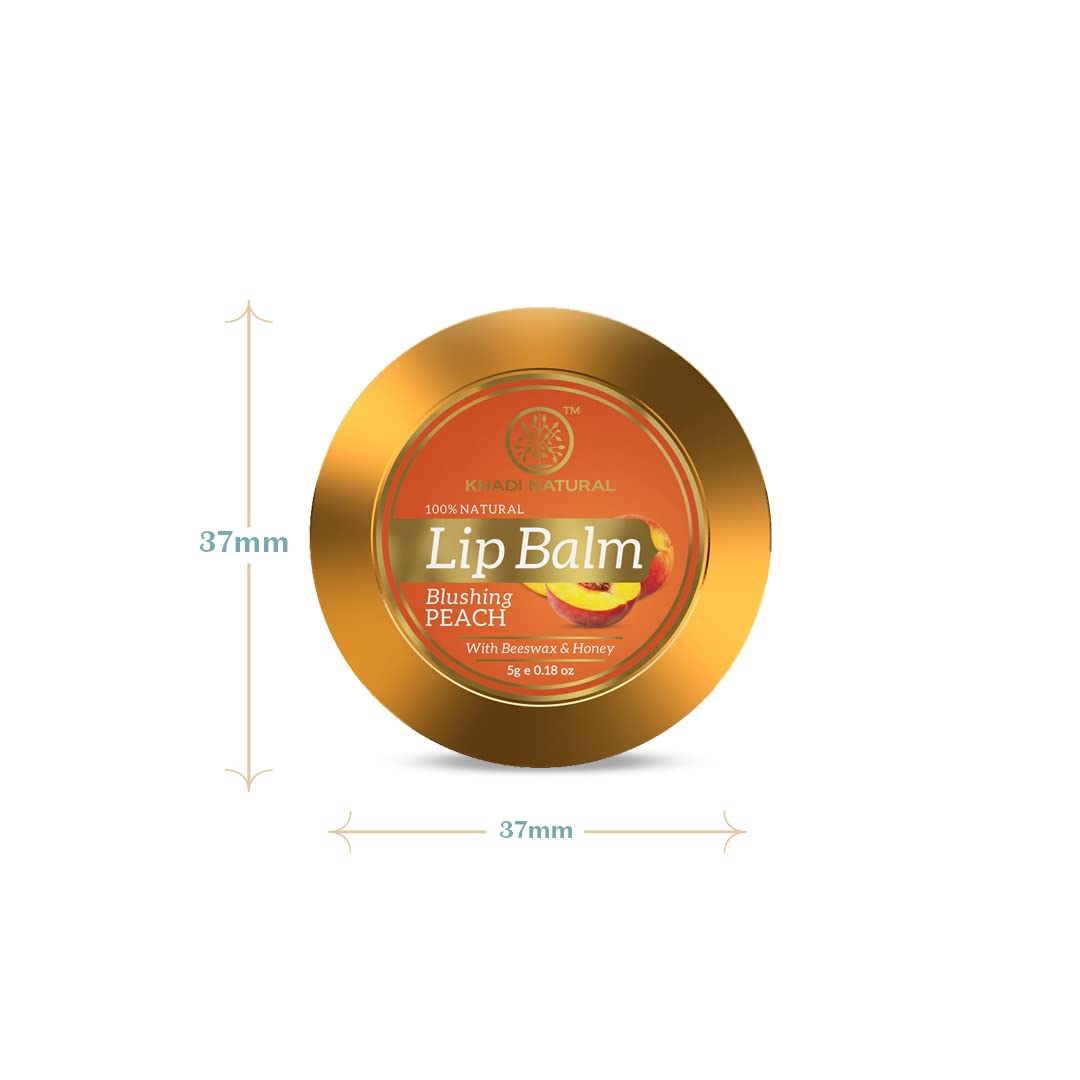 Khadi Natural Peach Lip Balm with Beeswax and Shea Butter – view 5