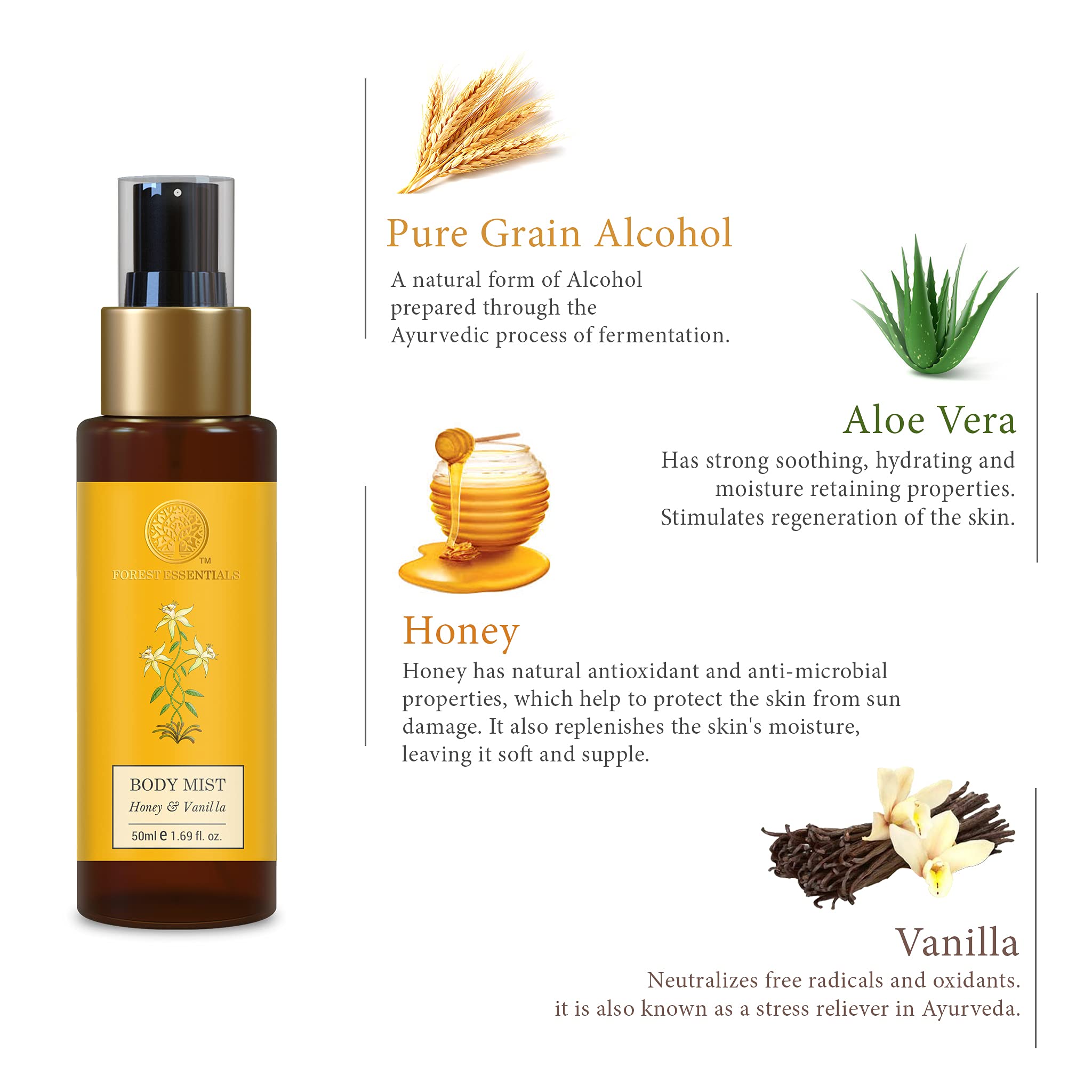 Forest Essentials Travel Size Body Mist Honey & Vanilla & Forest Essentials Hair Cleanser Amla Combo – view 4