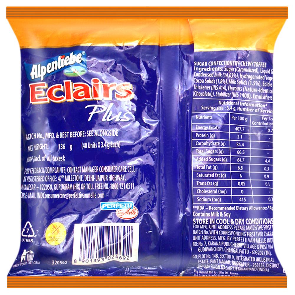 Alpenliebe Eclairs Plus Choco Caramel Chewy Toffee 136 G – view 2