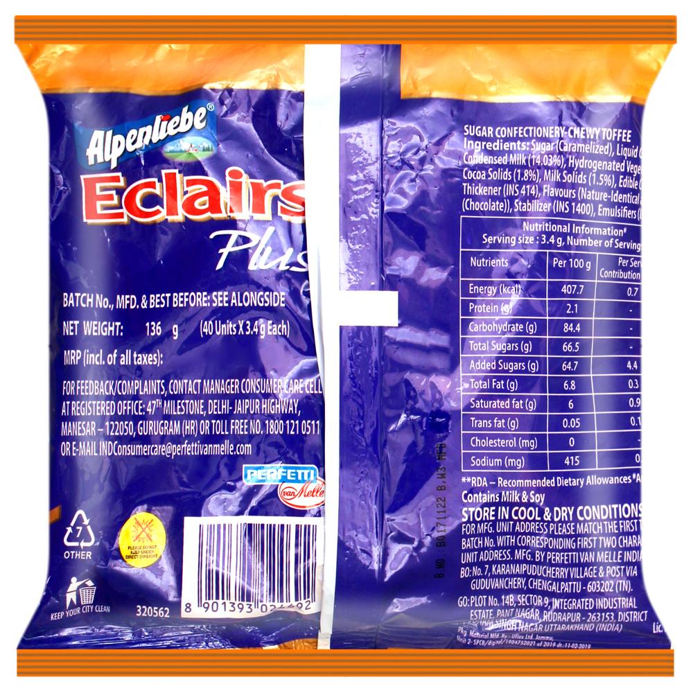 Alpenliebe Eclairs Plus Choco Caramel Chewy Toffee 136 G – view 3