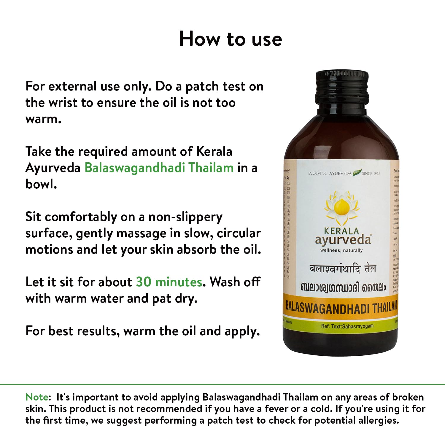 KERALA ayurveda Balaswagandhadi Tailam 200ml – view 4