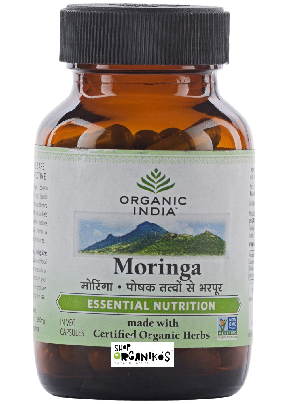 Bottle of Organic India Moringa Capsules 60 veg caps
