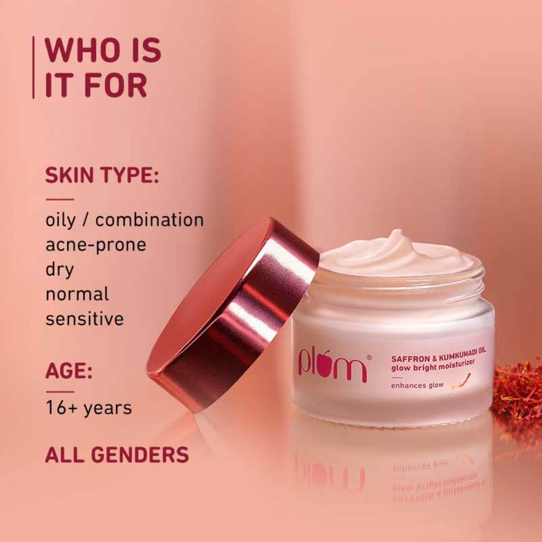 Plum Saffron & Kumkumadi Oil SPF 35 Daily Glow Bright Moisturizing Cream 50g – view 3