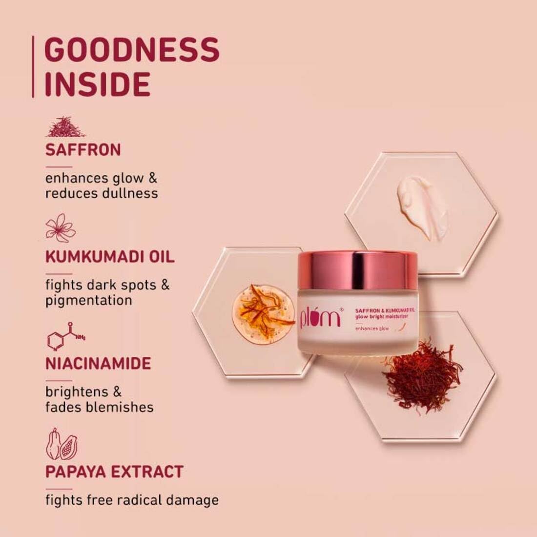 Plum Saffron & Kumkumadi Oil SPF 35 Daily Glow Bright Moisturizing Cream 50g – view 4