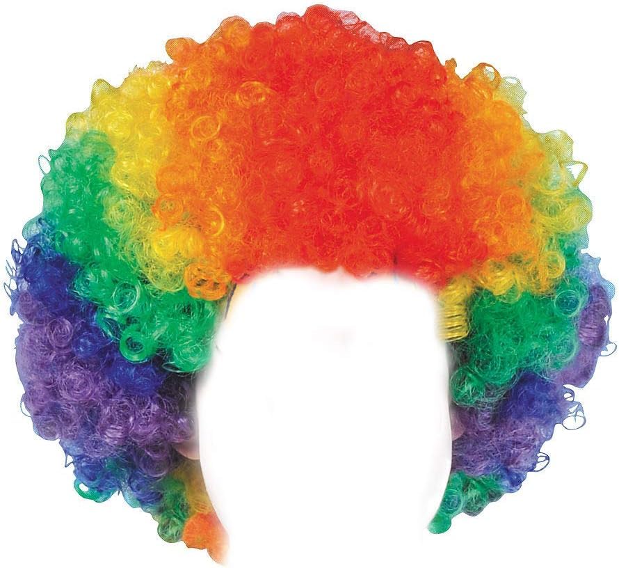 Bazaar5.com 70's Curly Clown Funky Disco Afro Malinga Wig for Men and Women (Multicolor)